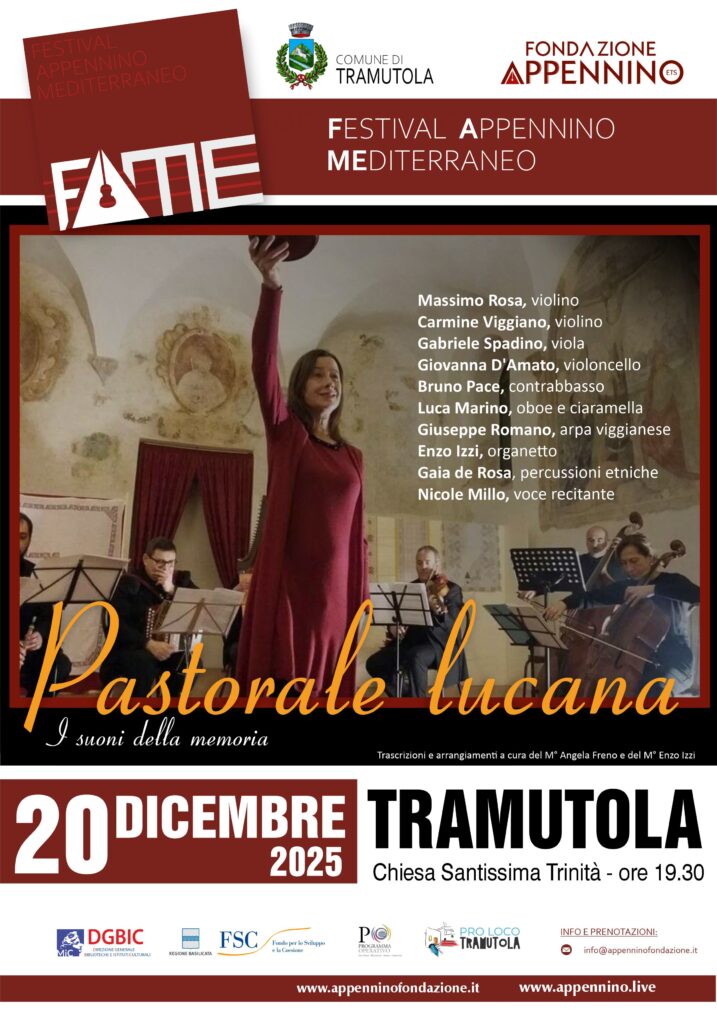 Locandina ufficiale di "Pastorale Lucana" che va in scena il 20 dicembre alle ore 19.30 presso la Chiesa Santissima Trinità a Tramutola
