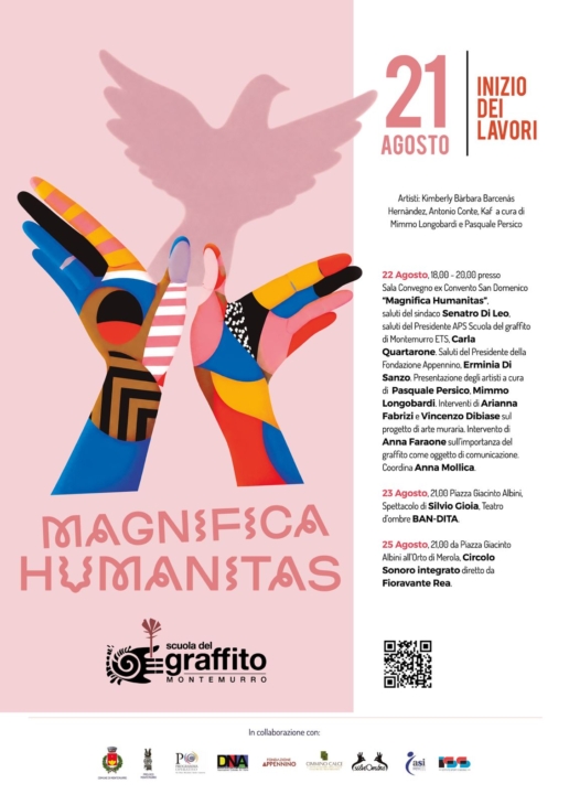Locandina ufficiale di Magnifica Humanitas che si terrà a Montemurro dal 21 al 27 agosto
