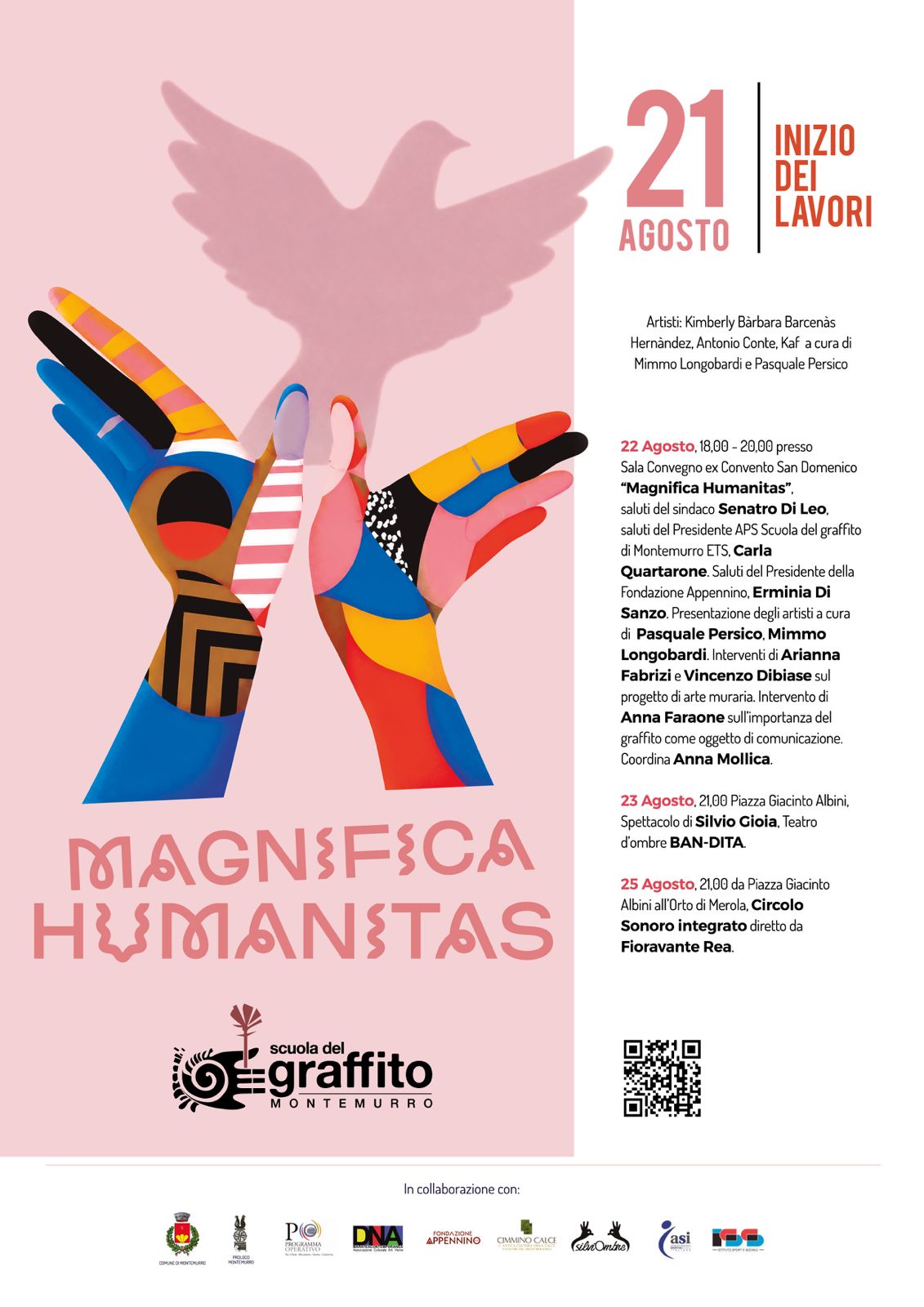 Locandina ufficiale di Magnifica Humanitas che si terrà a Montemurro dal 21 al 27 agosto